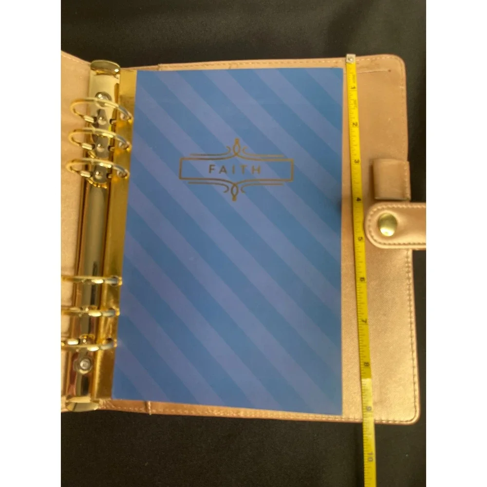 Rose‎ Gold Leather Binder Planner Daily Devotional Journal Faith Organizer